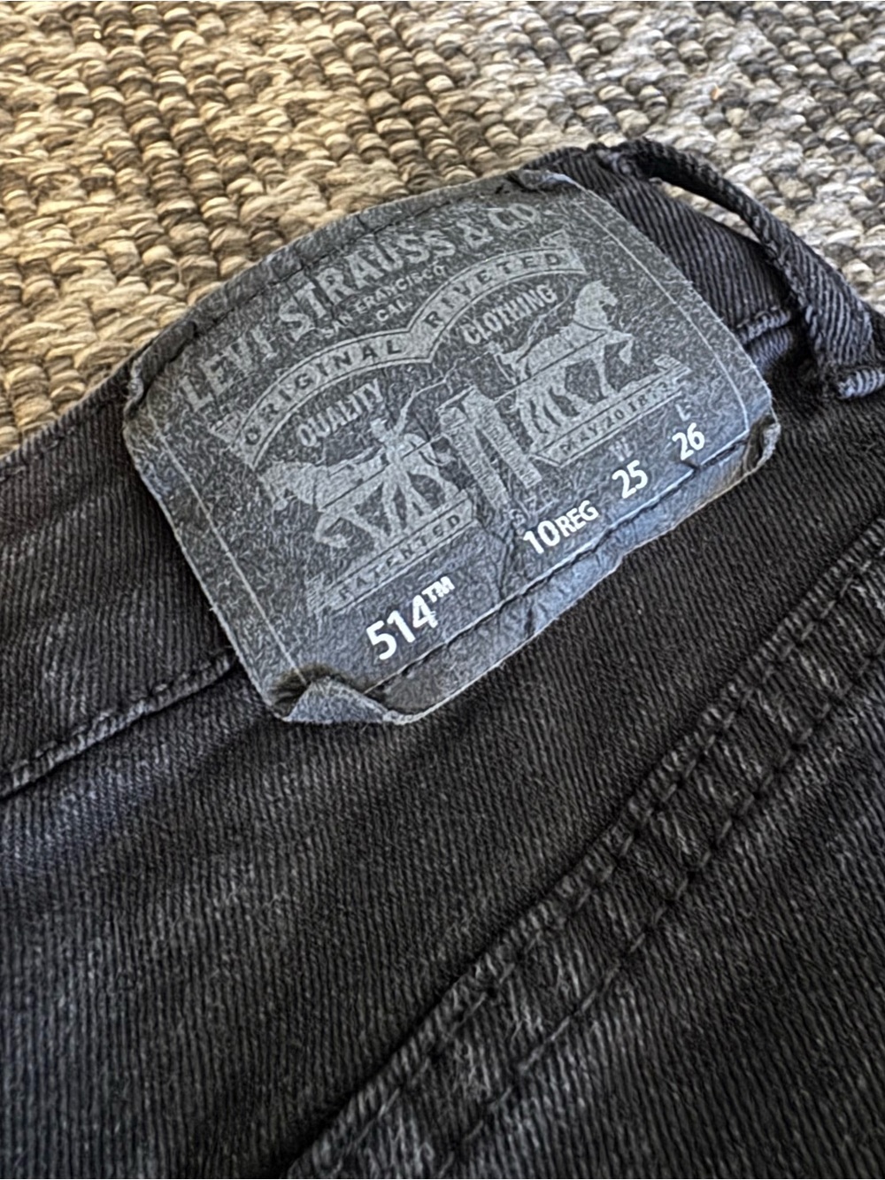 Kids Levi's 514 Straight Regular Fit  jeans - Black - Size 10R 25x26.